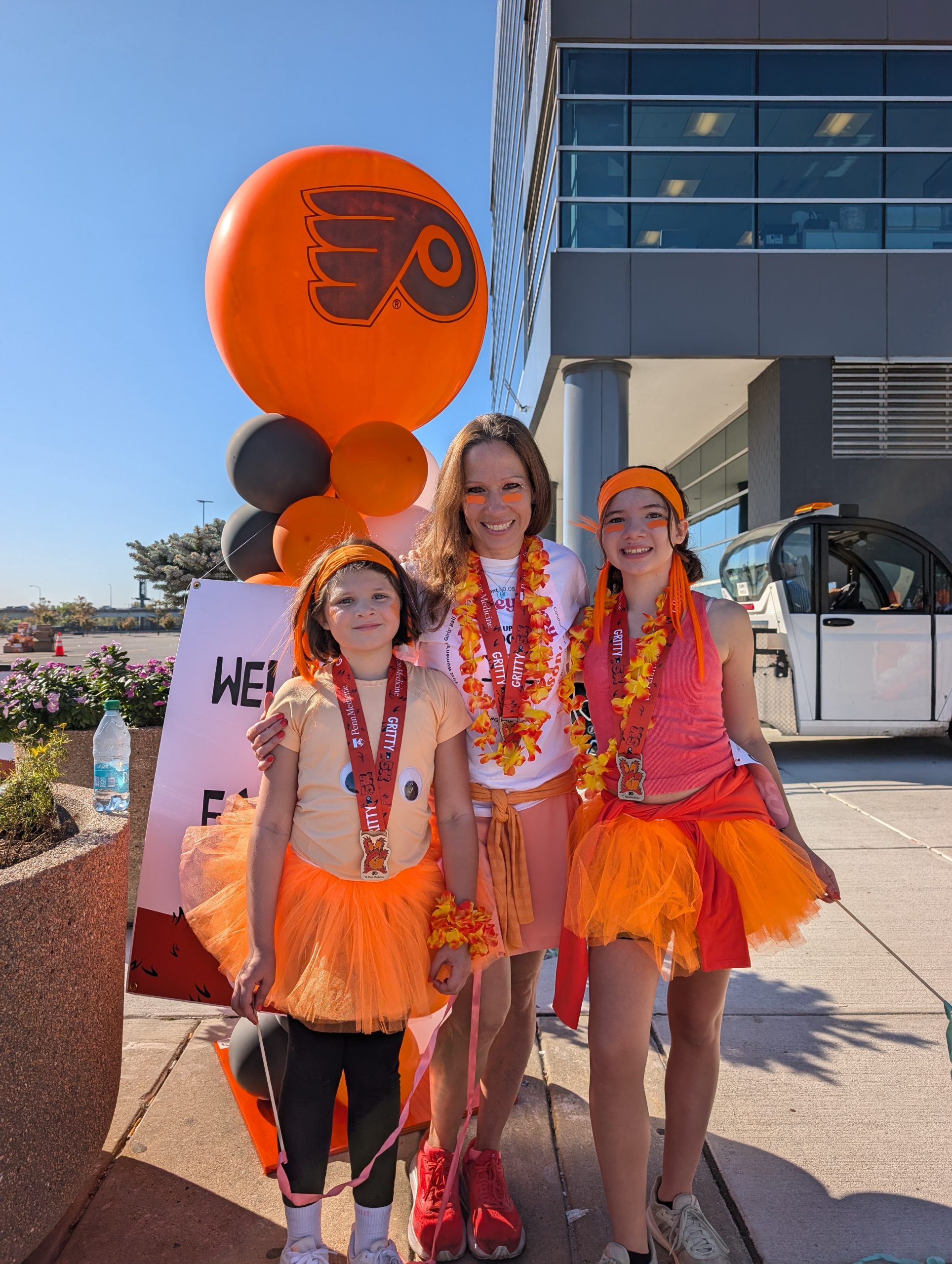 Mom and Daughters at Gritty 5k
